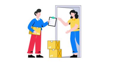 Kapı Teslimatı 2B Düz Canlandırma 