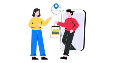 Gıda Teslimatı 2 Boyutlu Düz Canlandırma 