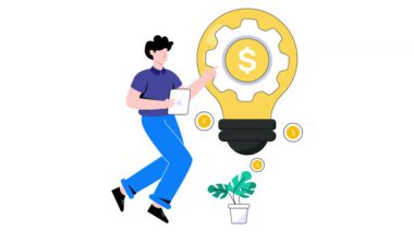 Finansal İnovasyon 2B Düz Canlandırma.