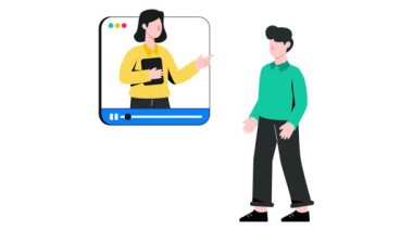 Çevrimiçi Çevirmen 2D Düz Canlandırma