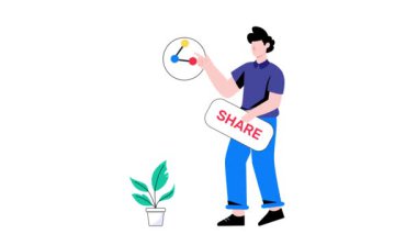 İçerik paylaşımı 2B Düz Canlandırma.