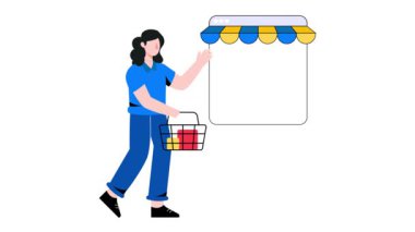 E-ticaret 2D Düz Canlandırma.