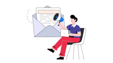 E- posta Pazarlama 2B Düz Canlandırma.