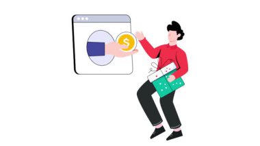 Çevrimiçi Alışveriş Parası 2D Düz Animasyon.