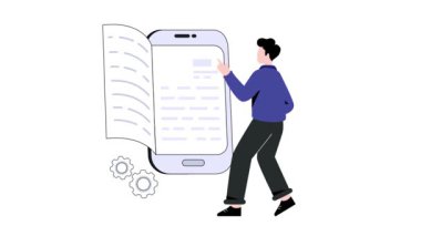 E Defteri Uygulaması 2B Düz Canlandırma.