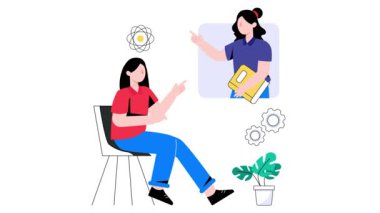 Dijital Eğitim 2B Düz Canlandırma.