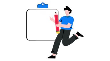 Çevrimiçi katılım 2D Düz Canlandırma.