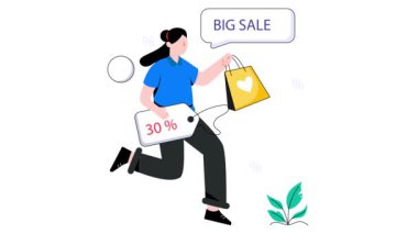 Büyük Satış 2D Düz Animasyon.