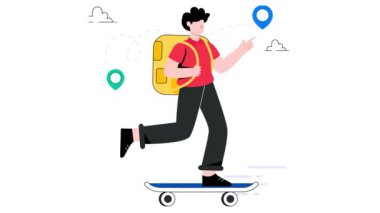 Teslimatçı Çocuk 2D Düz Canlandırma.