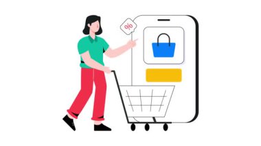 Mobil Alışveriş 2B Düz Canlandırma.