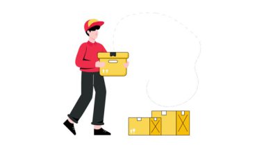 Paket Teslimatı 2B Düz Canlandırma.