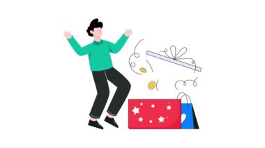 2D Düz Animasyon Nakit Alışverişi.