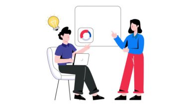 Pazar Tartışması 2B Düz Canlandırma.