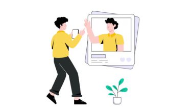 Sosyal medya 2B Düz Canlandırma