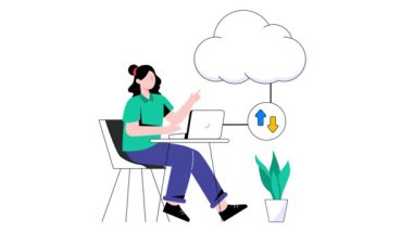 Bulut Veri Aktarımı 2B Düz Canlandırma. 