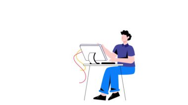 Bulut Sunucusu 2D Düz Canlandırma. 