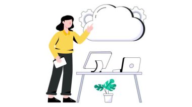 Bulut Lan ağı 2B Düz Canlandırma. 