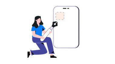 Mobil UI tasarımı 2B Düz Canlandırma. 