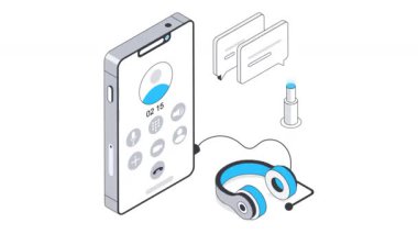 Sesli arama Isometric Animasyon. MP4 Dosyası