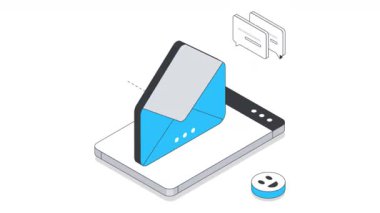 Web Posta İsometric Animasyon. MP4 Dosyası