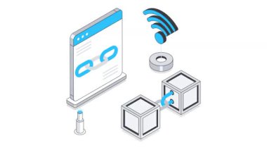 Web bağlantısı Isometric Animasyon. MP4 Dosyası