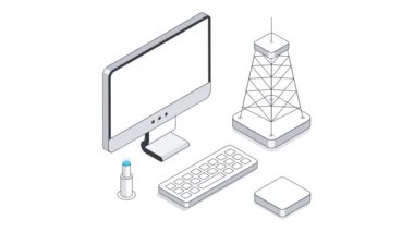 Wiifi Hotspot Isometric Animasyon. MP4 Dosyası