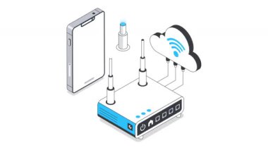 Wifi Modem Isometric Animasyon. MP4 Dosyası
