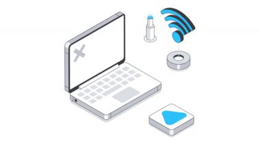 Podcast Isometric Animasyon. MP4 Dosyası