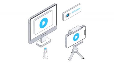 Podcast Isometric Animasyon. MP4 Dosyası