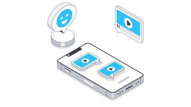 Sosyal Ağ Isometric Canlandırması. 