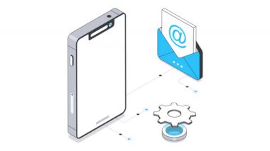 Mobil Sohbet Ayarları Isometric Canlandırması. 