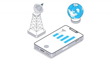 Mobil Ağ Isometric Canlandırması. 