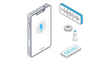 Mobil Ses İletisi Isometric Canlandırması. 