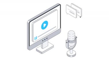 Podcast Isometric Animasyon. MP4 Dosyası