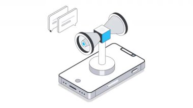 Genel Adres Sistemi Isometric Canlandırması. 