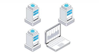 Sunucu Odası Isometric Canlandırması. 