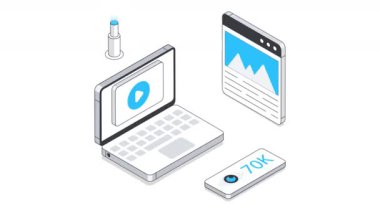 Sosyal Medya Isometric Canlandırması. 