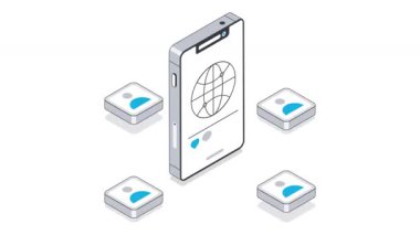 Sosyal Ağ Isometric Canlandırması. 