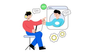 Müşteri desteği 2D Düz Canlandırmalar. 