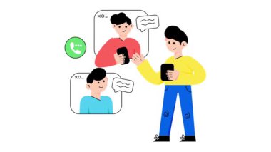 Dijital İş Toplantısı 2B Düz Animasyonlar. 