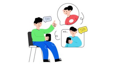 Çevrimiçi İletişim 2B Düz Canlandırmalar. 