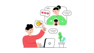 Çift Sohbeti 2D Düz Animasyonlar. 