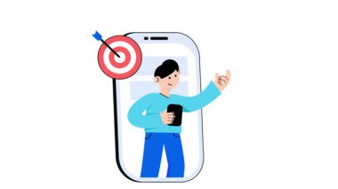 Dijital Pazarlama Fikri 2B Düz Animasyonlar.