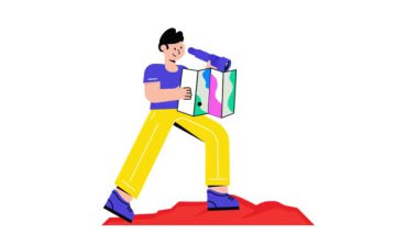 GPS İzleme 2B Düz Canlandırmaları. 