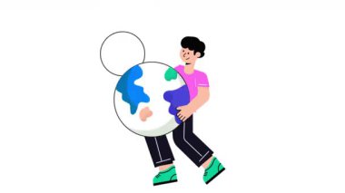 Coğrafi konum 2D Düz Canlandırmalar. 