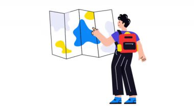 Konum Haritası 2B Düz Canlandırmalar. 