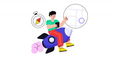 Çevrimiçi GPS İzleme 2B Düz Animasyonlar. 