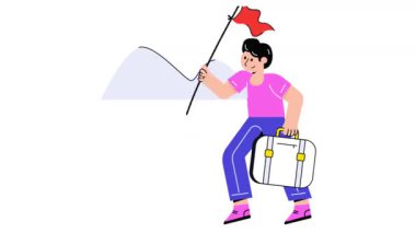 Seyahat Konumu 2D Düz Canlandırmalar. 