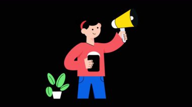 Şeffaf arkaplan üzerinde 2B Düz Animasyonlar