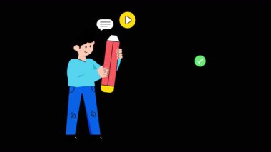 Şeffaf arkaplanda İçerik Pazarlama 2B Düz CanlandırmasıComment